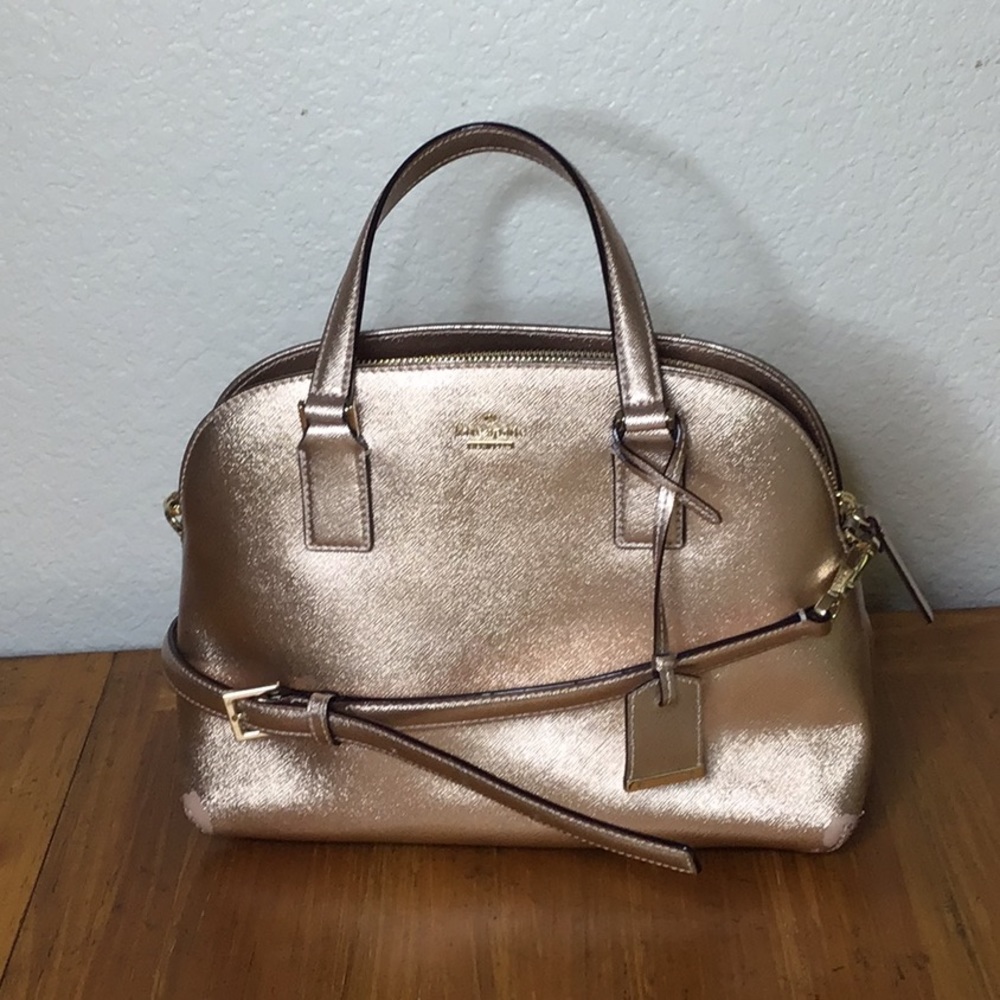 Kate Spade Rose Gold Metallic Dome Satchel